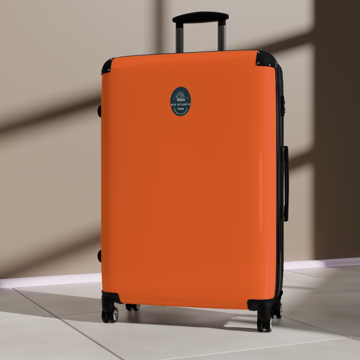 Old Atlantic Ironclad Suitcase - Rescue Orange